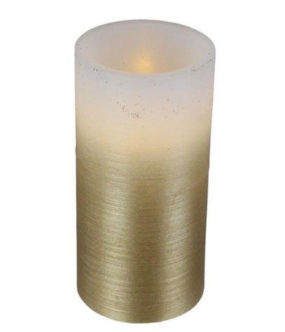 Gold & White 2-Tone Flameless Candle (Various Sizes)