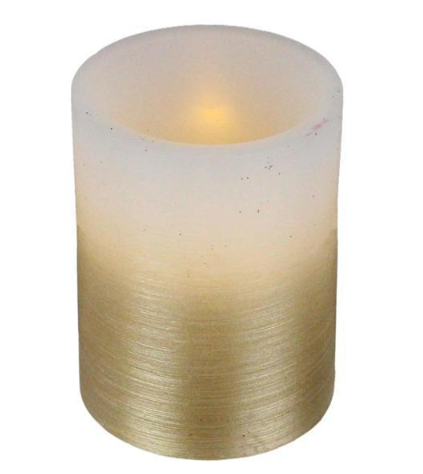 Gold & White 2-Tone Flameless Candle (Various Sizes)