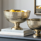 Decorative Gold Pedestal Bowl, Large