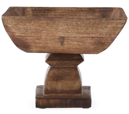 Square Wood Bowls on Pedestals (Various Sizes)