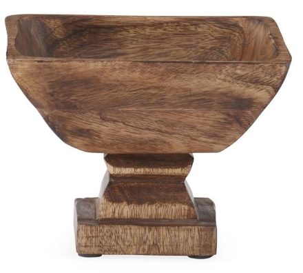 Square Wood Bowls on Pedestals (Various Sizes)