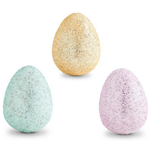 3" Assorted Colors Glass Glitter Eggs (3 Colors)