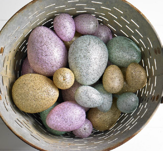 3" Assorted Colors Glass Glitter Eggs (3 Colors)