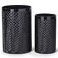 Hobnail Black Glass Cylinder Vase (Various Sizes)