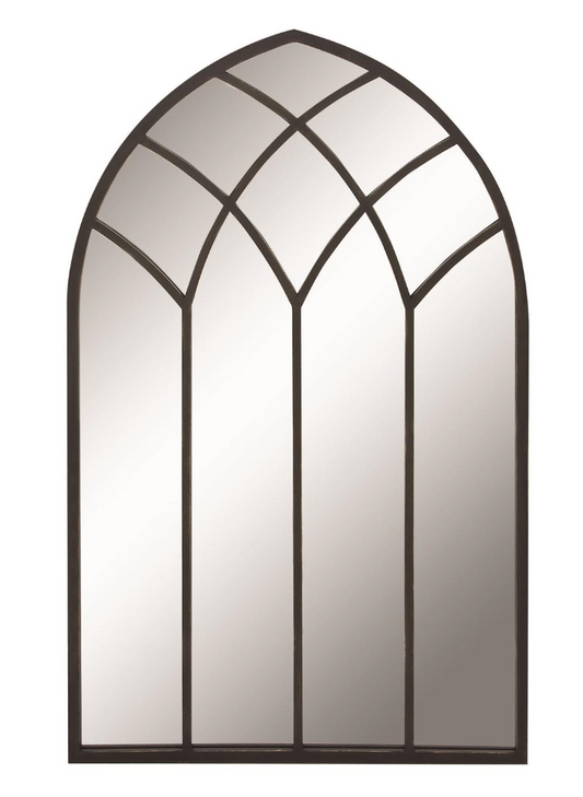 Black Arched Metal Mirror