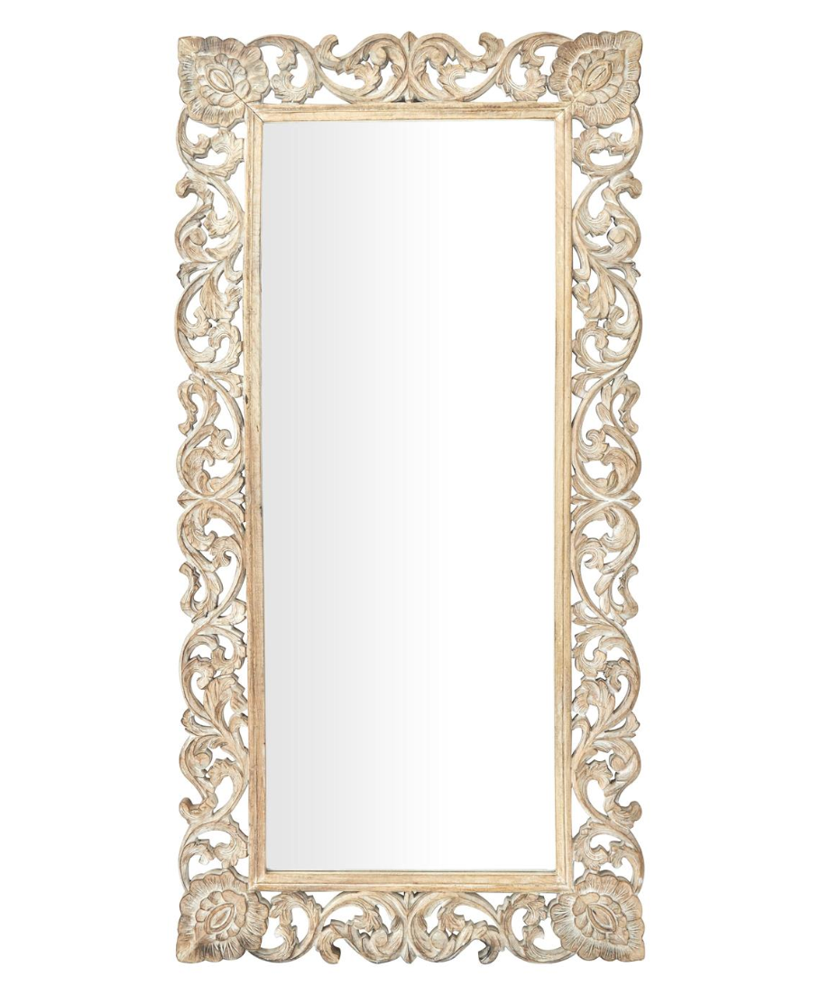 Light Brown Traditional Wood Wall Mirror