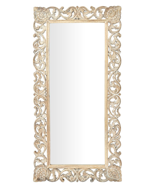 Light Brown Traditional Wood Wall Mirror