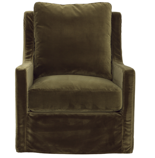 Bret Swivel Chair, Vintage Velvet Olive