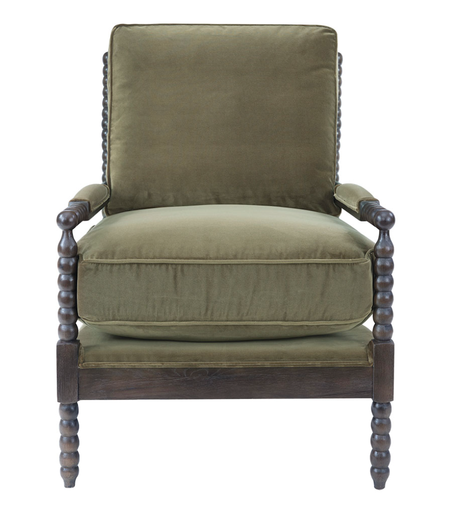 Spindle Chair, Vintage Velvet Olive