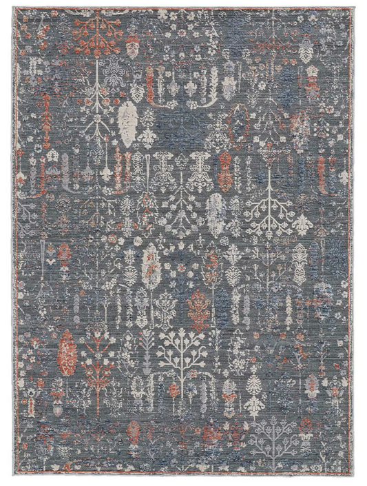 Thackery Rug, Charcoal/Ivory