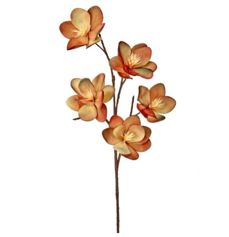 43" Foam Japanese Magnolia, Yellow/Coral