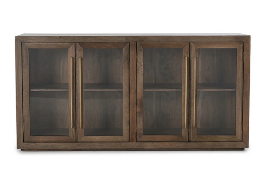 Bradley 4 Door Oak Sideboard, Cocoa Brown