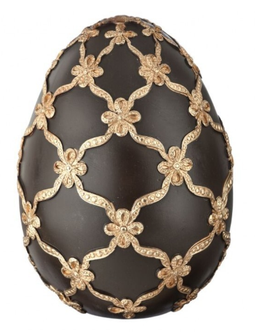 9" Resin Gilded Lattice Egg, Chocolate Champagne