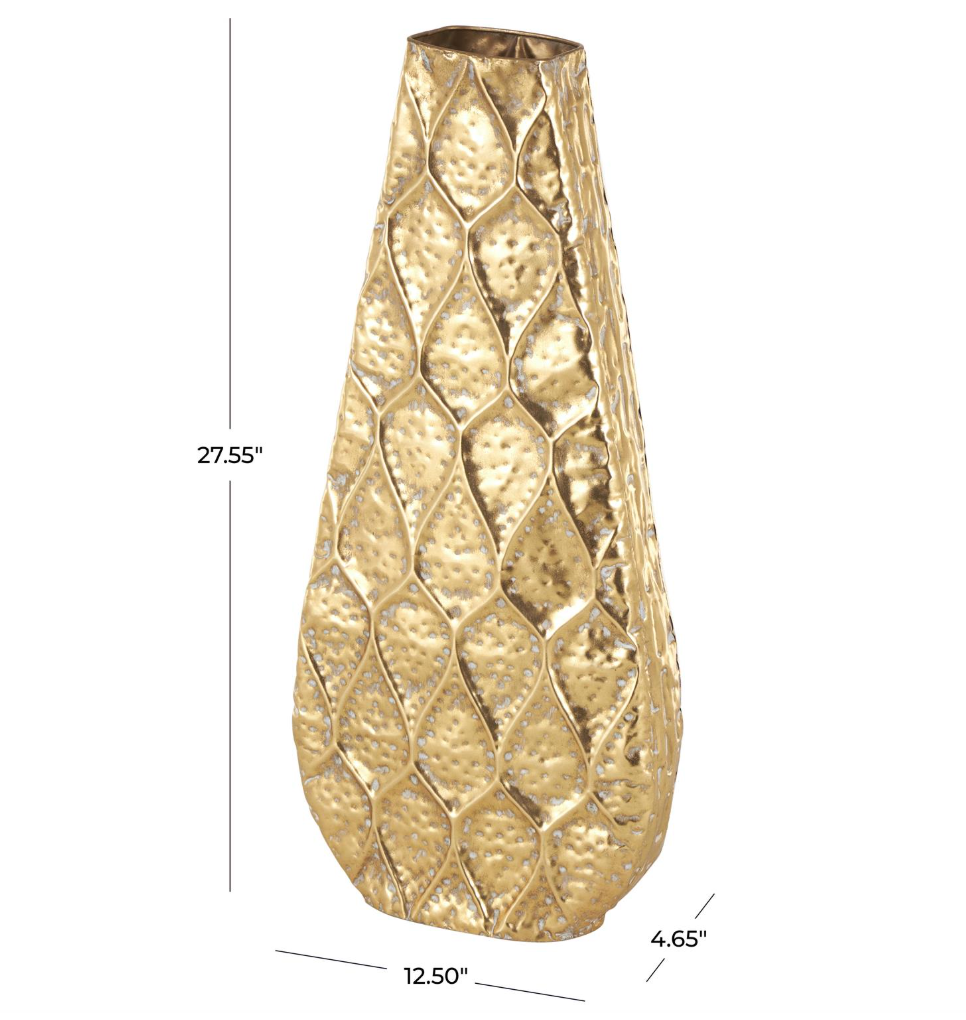 Gold Textured Teardrop Vase