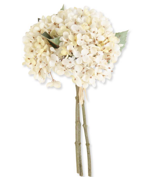 13" Hydrangea Bundle, Cream Two Tone