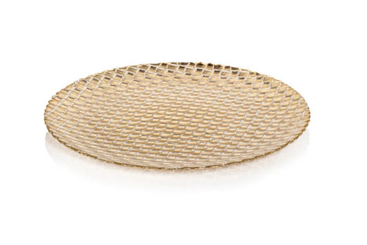 8.25" Braided Glass Plate, Gold