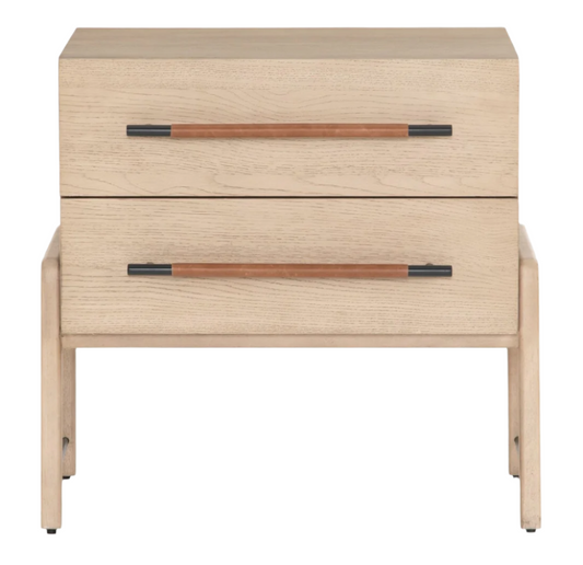Maxwell Leather & Oak Nightstand