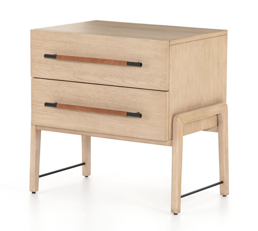 Maxwell Leather & Oak Nightstand