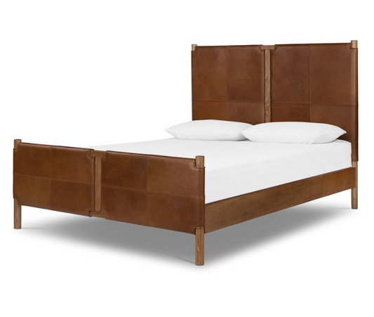 Savannah Leather Bed, Queen