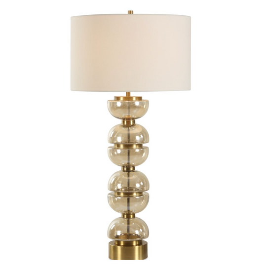 Stacked Amber Table Lamp