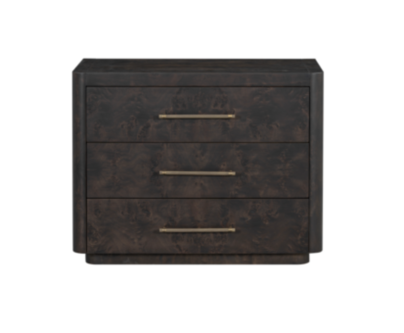 Marielle Nightstand, Burl Wood