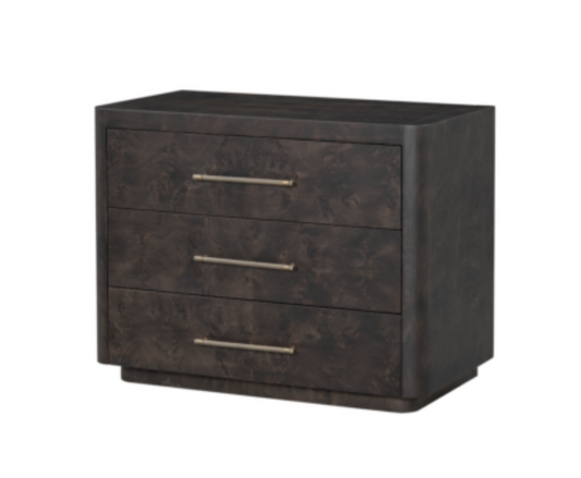 Marielle Nightstand, Burl Wood