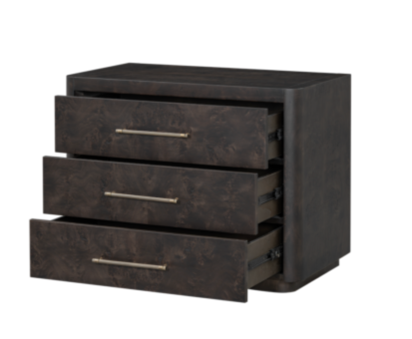 Marielle Nightstand, Burl Wood