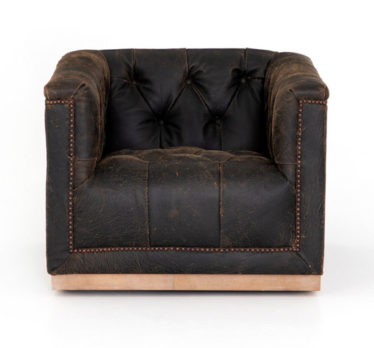 Maxx Swivel Chair, Destroyed Black