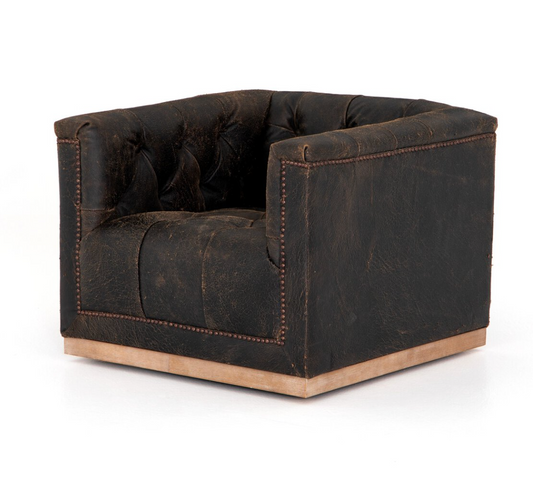 Maxx Swivel Chair, Destroyed Black
