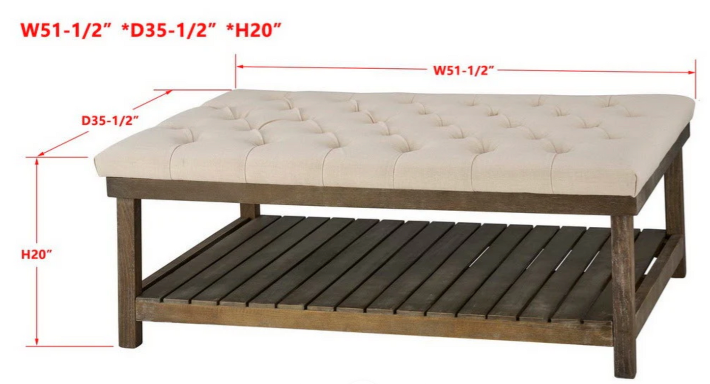 Jesse Ottoman, Oatmeal Linen