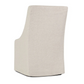 Warwick Upholstered Rolling Dining Chair, Oatmeal