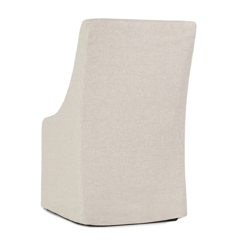 Warwick Upholstered Rolling Dining Chair, Oatmeal