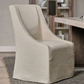 Warwick Upholstered Rolling Dining Chair, Oatmeal