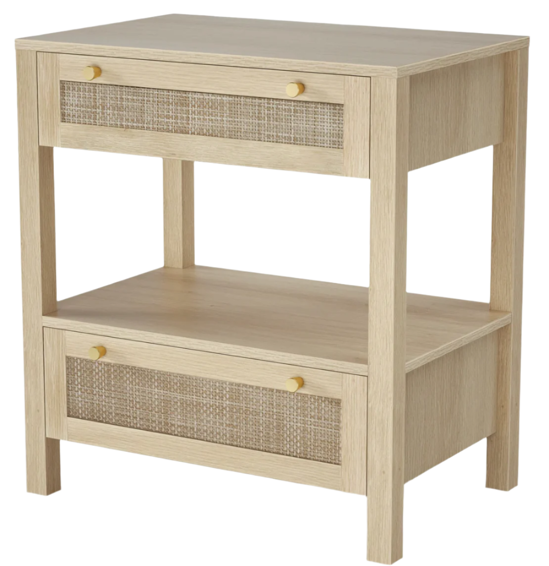 Rattan Nightstand w/ Drawers