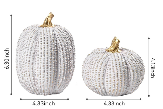 Dotted Resin Pumpkins, Set of 2