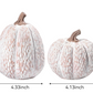 Carved Brown & White Pumpkins, Set of 2