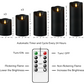 Black LED Flameless Flickering Candles, Set of 9