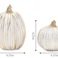 White and Gold Striped Pumpkins, Set of 2