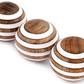 Decorative Striped Mango Wood Balls, Set of 3