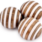 Decorative Striped Mango Wood Balls, Set of 3