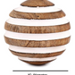 Decorative Striped Mango Wood Balls, Set of 3