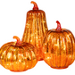 Lighted Orange Mercury Glass Pumpkins, Various Sizes