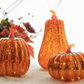 Lighted Orange Mercury Glass Pumpkins, Various Sizes