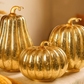 Lighted Gold Mercury Glass Pumpkins, Various Sizes