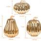 Lighted Gold Mercury Glass Pumpkins, Various Sizes