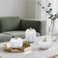 Carved White & Gold Pumpkins, Set of 3