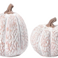 Carved Brown & White Pumpkins, Set of 2