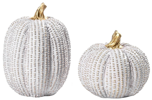 Dotted Resin Pumpkins, Set of 2