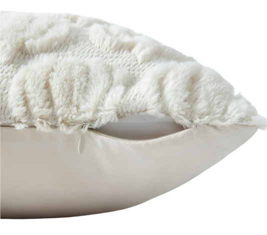 Fuzzy Pumpkin Pillow, Beige