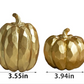 Bright Gold Textured Resin Pumpkins, Set of 2